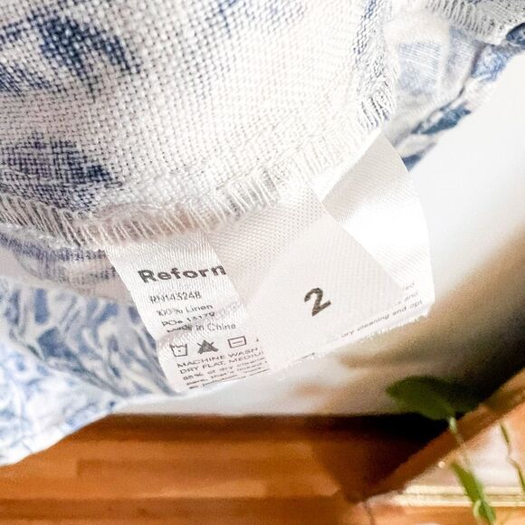 Reformation Violaine Linen Dress in Olympia Size 2 - Picture 8 of 9